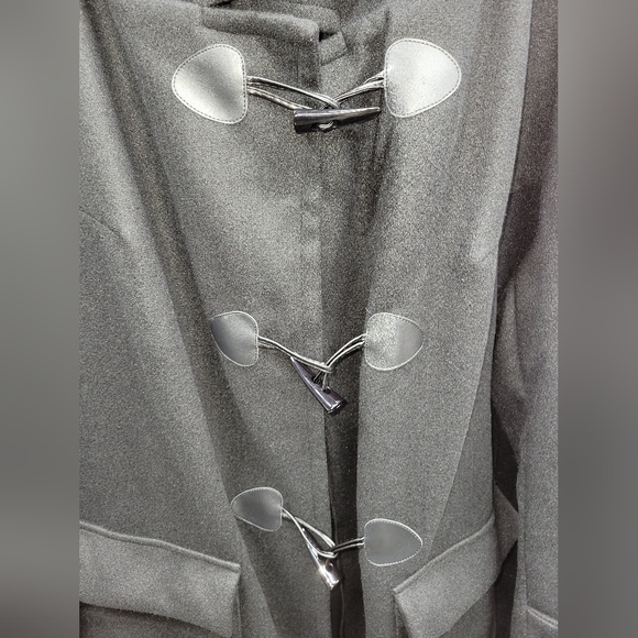 Curve Shein Black Hooded Pea Coat, 1XL, NWOT, Pockets - Picture 5 of 8